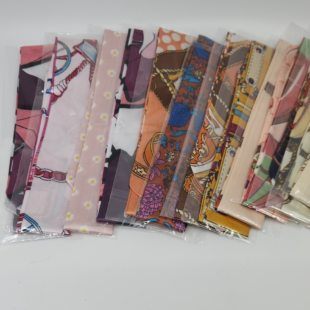 5 (Five) Colorful Bag Scarves